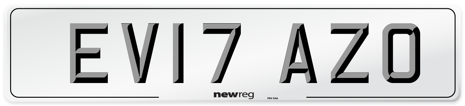 EV17 AZO Number Plate from New Reg